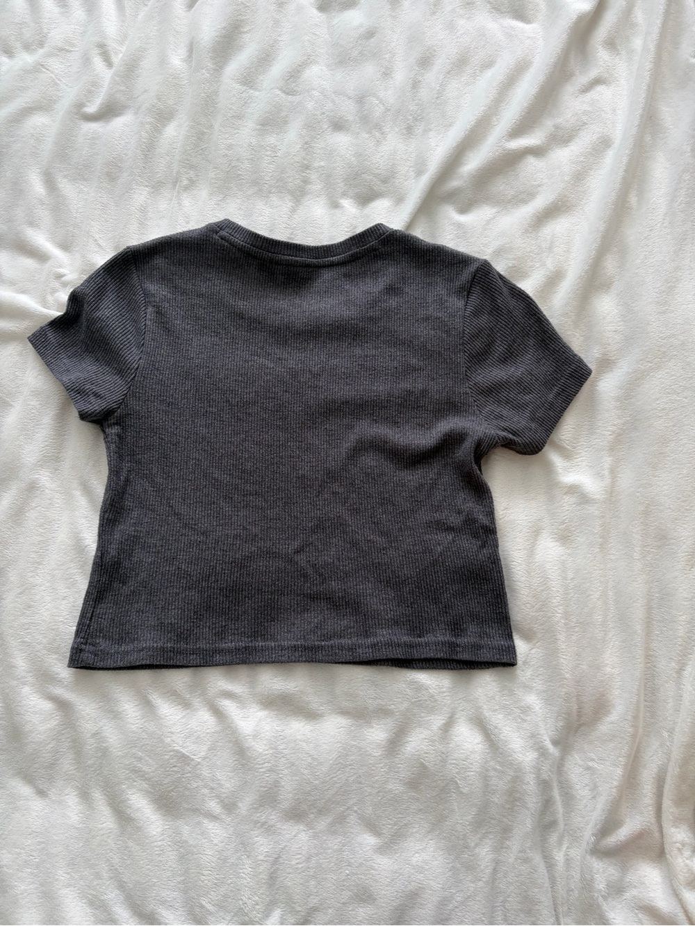 Volcom Grey Ribbed Short-Sleeve Tee π½ - Picture 5 of 6